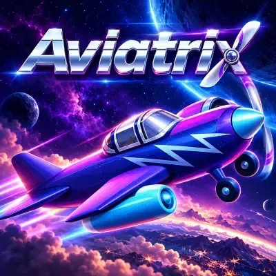 Aviatrix crash game poster: a stylised custom jet against a neon sky at Yaarwin
