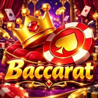 Baccarat game poster: cards and chips on a luxury baccarat table at Yaarwin
