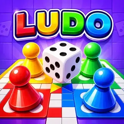 Ludo game poster: a colourful Ludo board with tokens and dice at Yaarwin